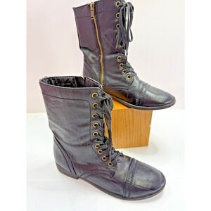 Goth Combat Boots Black Lace Up Zip Steampunk Grunge Cosplay Festival Jepson 7